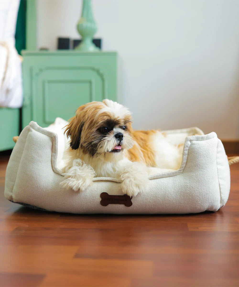Snoozilla Fibernomad Dog Bed – breathable linen with washable cover