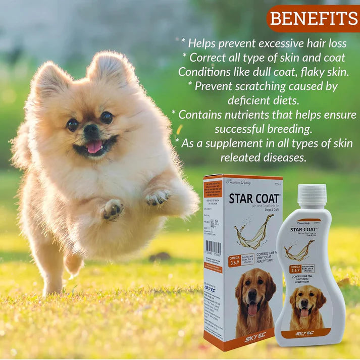 Pet skin & coat tonic to reduce shedding, dryness & itching – Star Coat 200ml