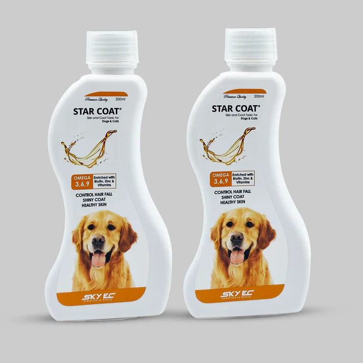 Star Coat Skin & Coat Tonic for Dogs & Cats – Omega 3 6 9 + Biotin Supplement