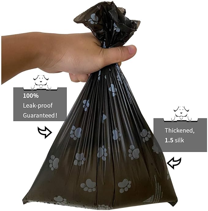 Extra thick leak-proof dog poop bags with dispenser by WapaW