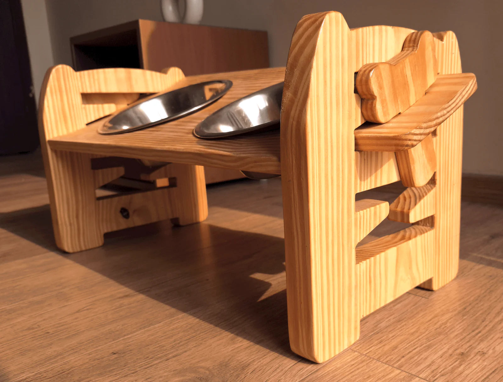 wooden dog bowl stand